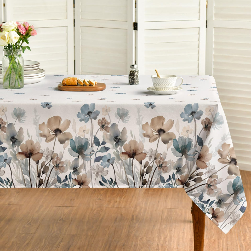 Horaldaily Vintage Tablecloth with watercolor flowers for elegant dining decor