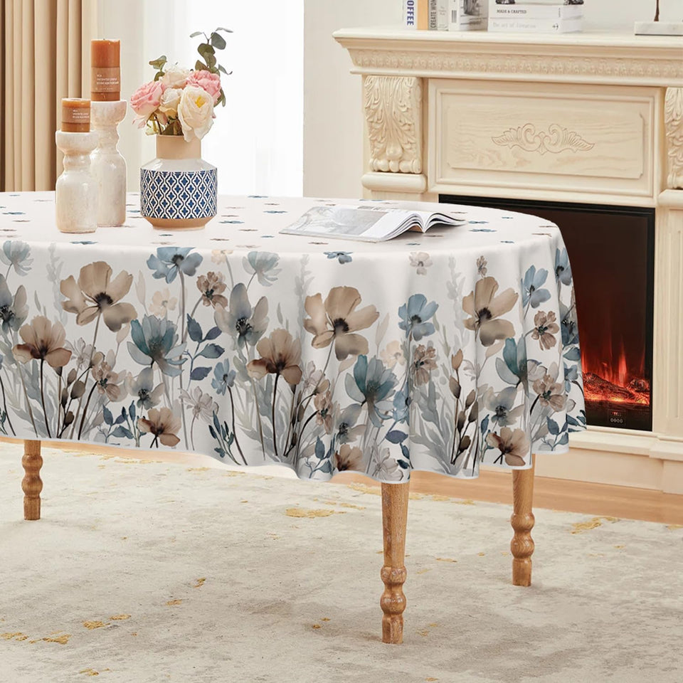 Horaldaily watercolor tablecloth close-up texture and vibrant floral pattern for elegant gatherings