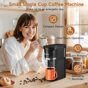 Horavie K-Cup pod loading area for fast, convenient single-serve brews.