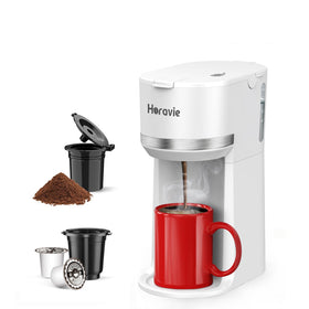 Horavie mini coffee maker with K-Cup and ground coffee for versatile brewing