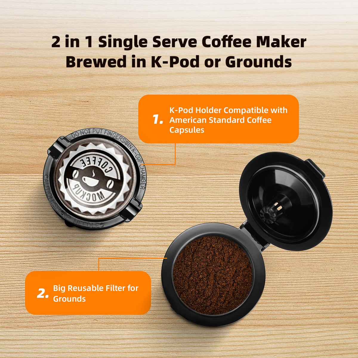 Horavie coffee maker showing water window for easy level checks