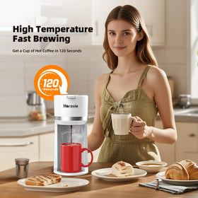Horavie one-button brew for quick cups in seconds