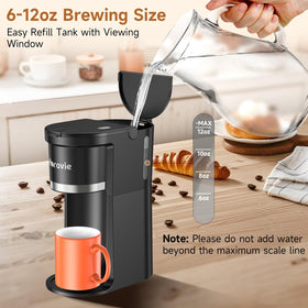 Horavie viewing water tank allows easy checks before brewing.