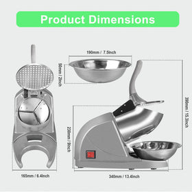 HORGELU Ice Crusher with three blades delivering fast, fluffy shaved ice.