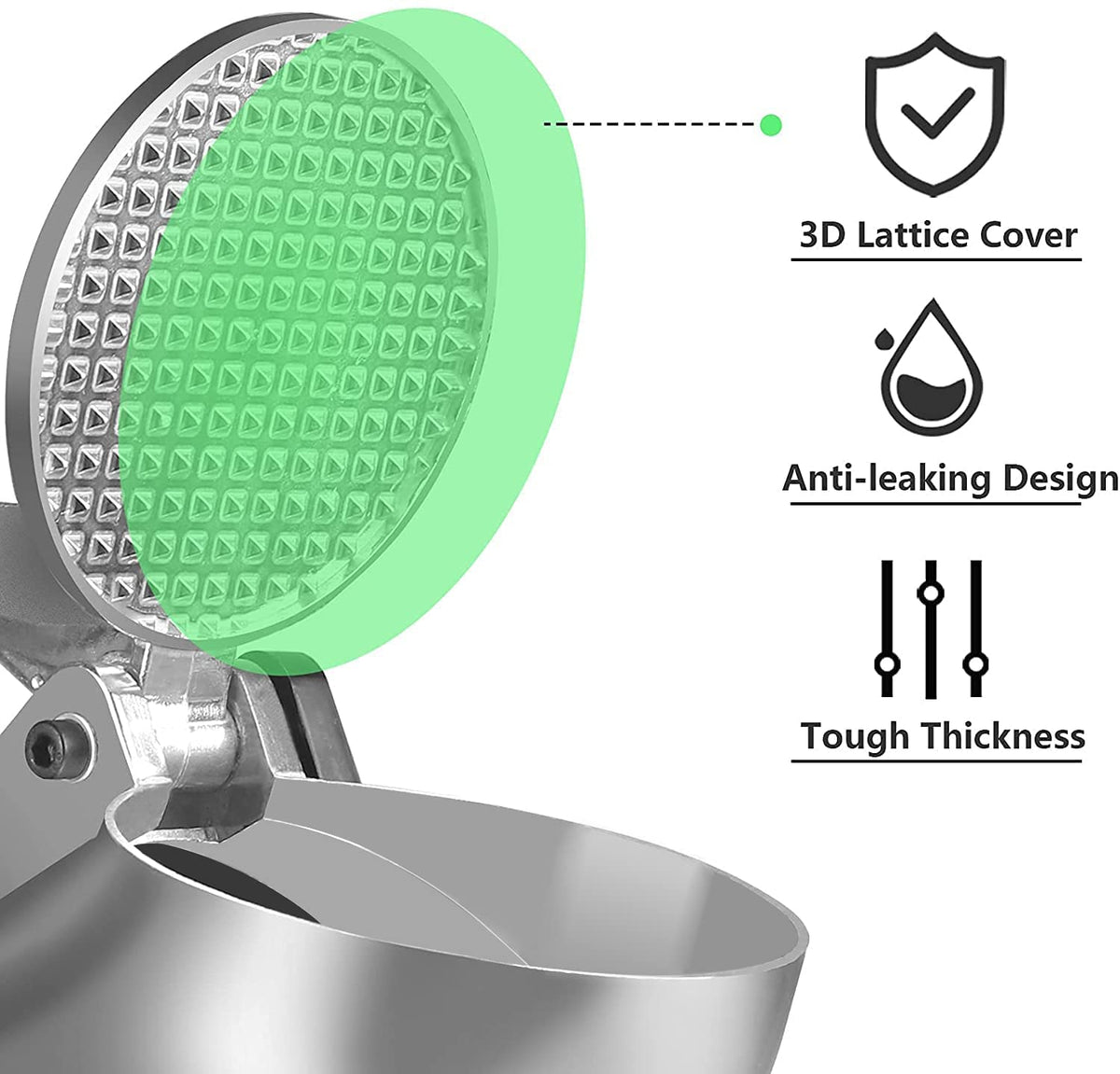 HORGELU Ice Crusher stainless steel ice bowl for hygienic serving.