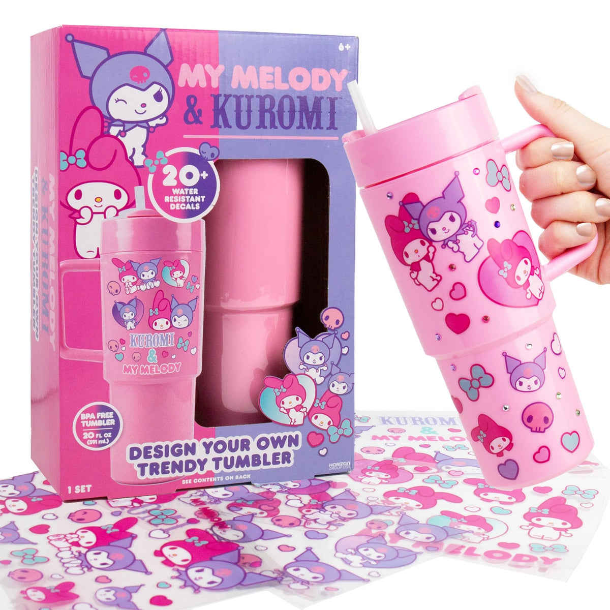 Horizon My Melody & Kuromi gems add sparkle for a unique daily look.