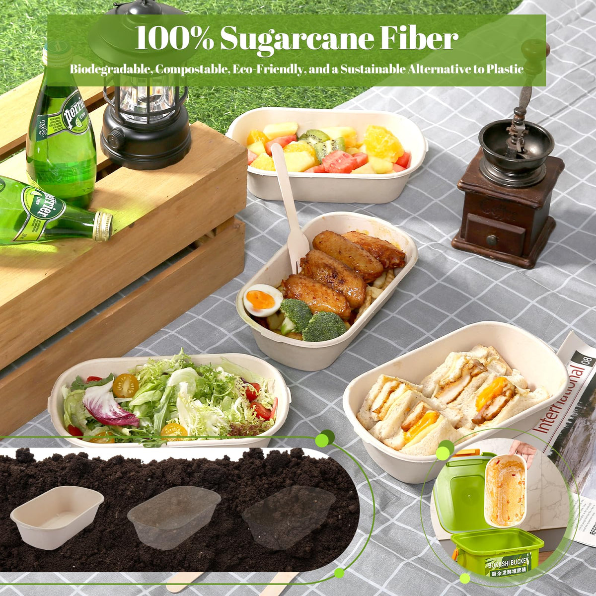 HorizonNest stackable lunch containers save space in kitchens and catering setups.