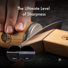 HORL rolling sharpening kit in oak finish for consistent knife care.