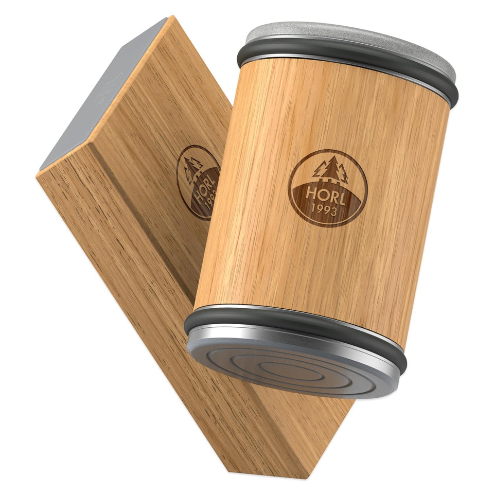 HORL 2 Oak sharpener with magnetic angle support for precise 15 and 20 degree edges.