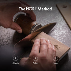 HORL 2 adjustable angles support chef-grade and delicate blades.