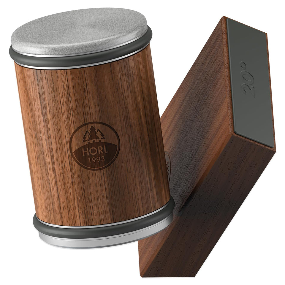 HORL 2 walnut rolling sharpener with a durable walnut body enhances sharpening control.