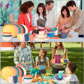 HORNORM stackable dinnerware saves space in cabinets and during travel