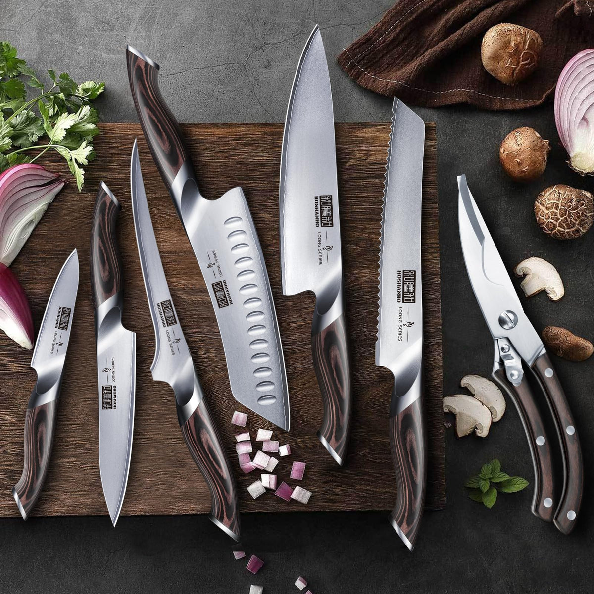 HOSHANHO 3.75-inch paring knife for delicate peeling and trimming.
