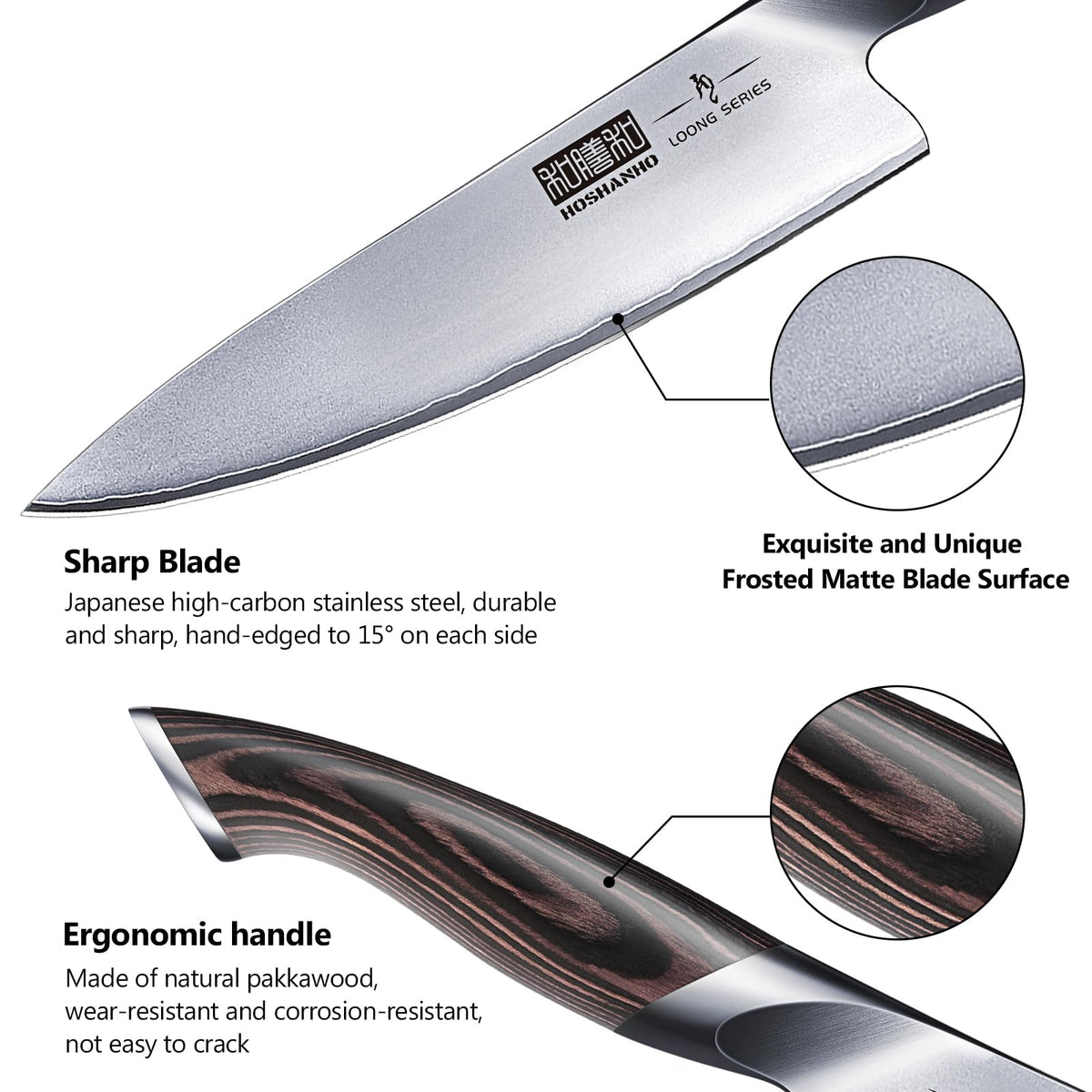 HOSHANHO 6-inch utility knife ideal for vegetables and fruit prep.