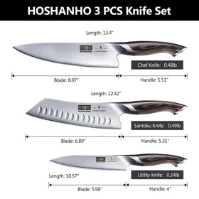 HOSHANHO 7-inch santoku knife versatile for mincing and chopping.