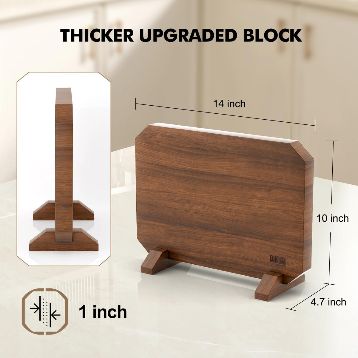 HOSHANHO base with non-slip pads keeps block steady during use.