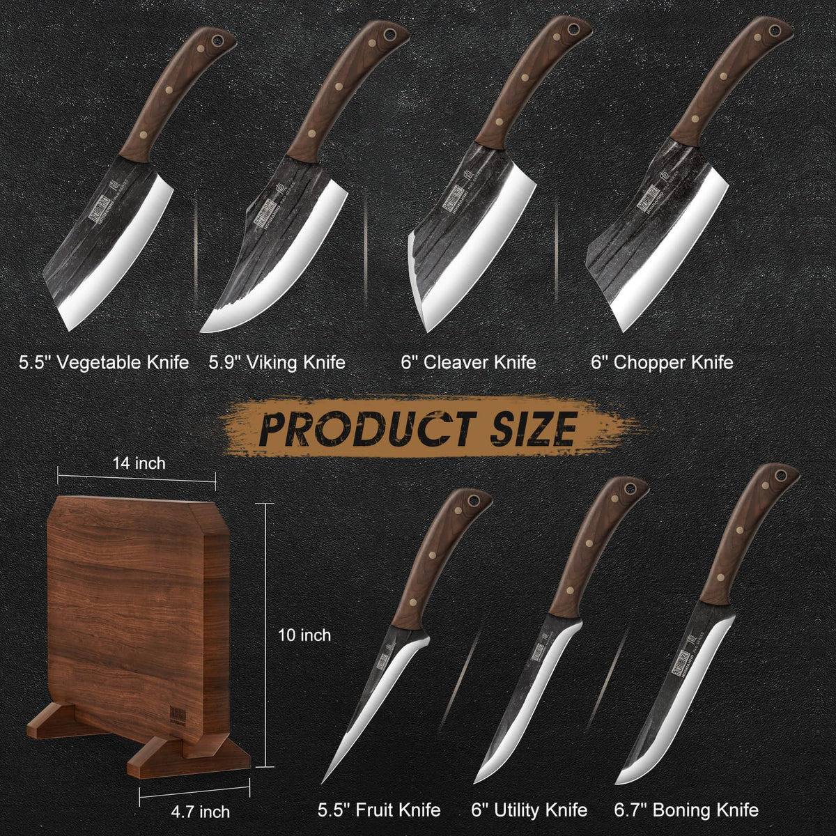 HOSHANHO bone chopper knife for sturdy meat prep