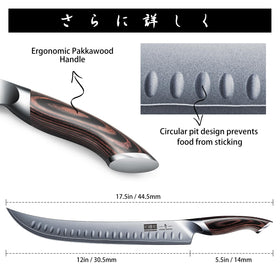 HOSHANHO brisket knife in use demonstrating versatile meat and roast slicing.