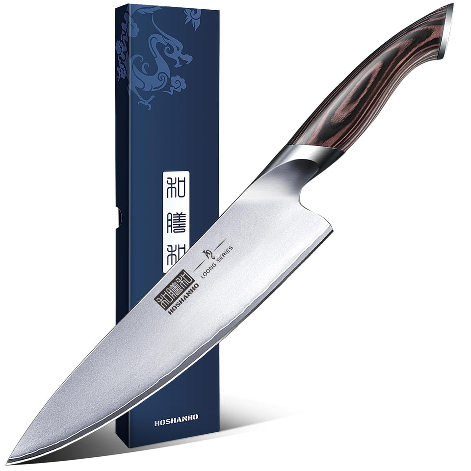HOSHANHO chef knife matte blade for precise, stylish slicing