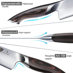 HOSHANHO forged Japanese steel at 58 HRC for durable edge retention