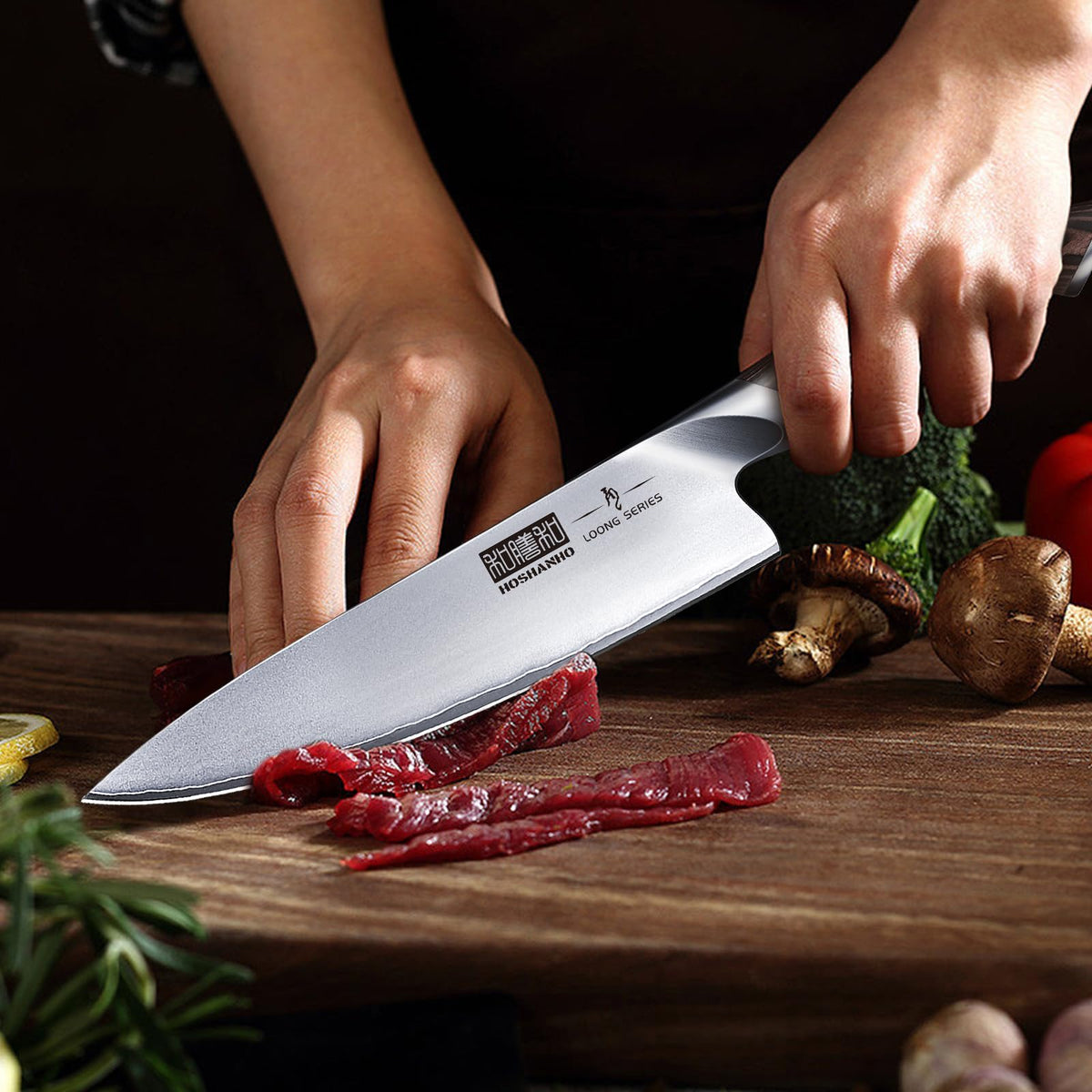 HOSHANHO Japanese high-carbon steel blade maintains sharpness and durability.