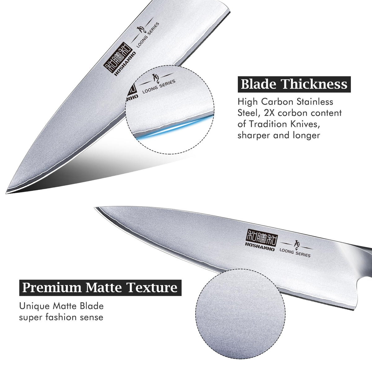 HOSHANHO kitchen knife with ergonomic handle for comfortable prep