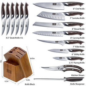 HOSHANHO pakkawood ergonomic handle close-up for comfortable grip