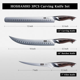 HOSHANHO Pakkawood handle close-up for comfortable grip