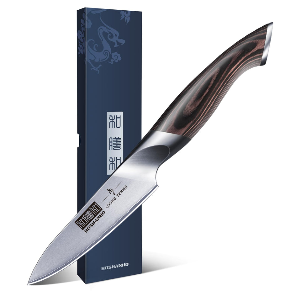 HOSHANHO paring knife edge close-up for precise fruit prep