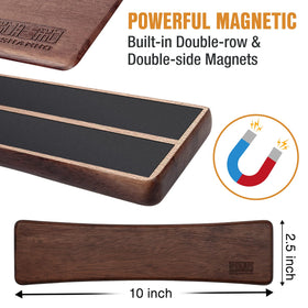 HOSHANHO knife strip shows powerful magnets for secure knife storage.
