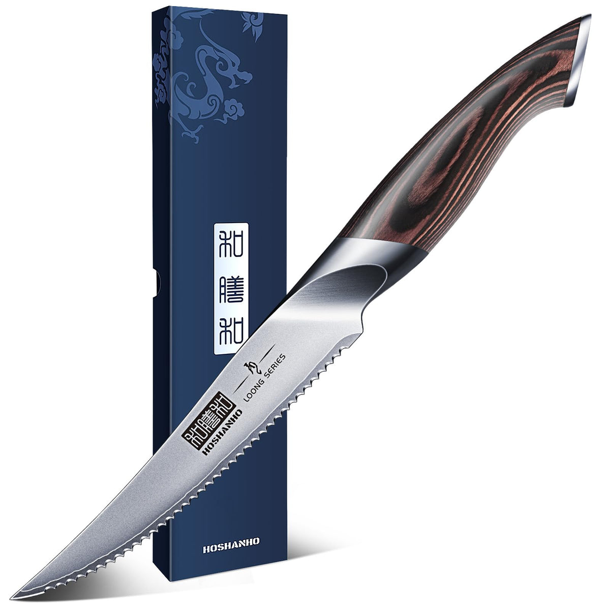HOSHANHO 5-inch tomato knife blade close-up for precise, clean cuts