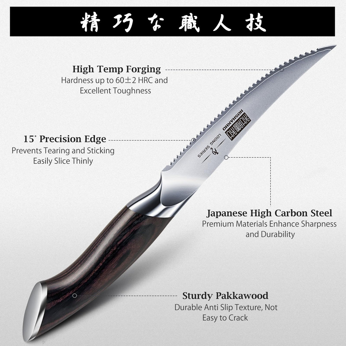 HOSHANHO tomato knife serrated edge ready for effortless tomato slicing