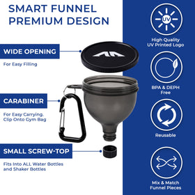 HOSHI HEALTH protein powder funnel with narrow nozzle for precise pours on the go