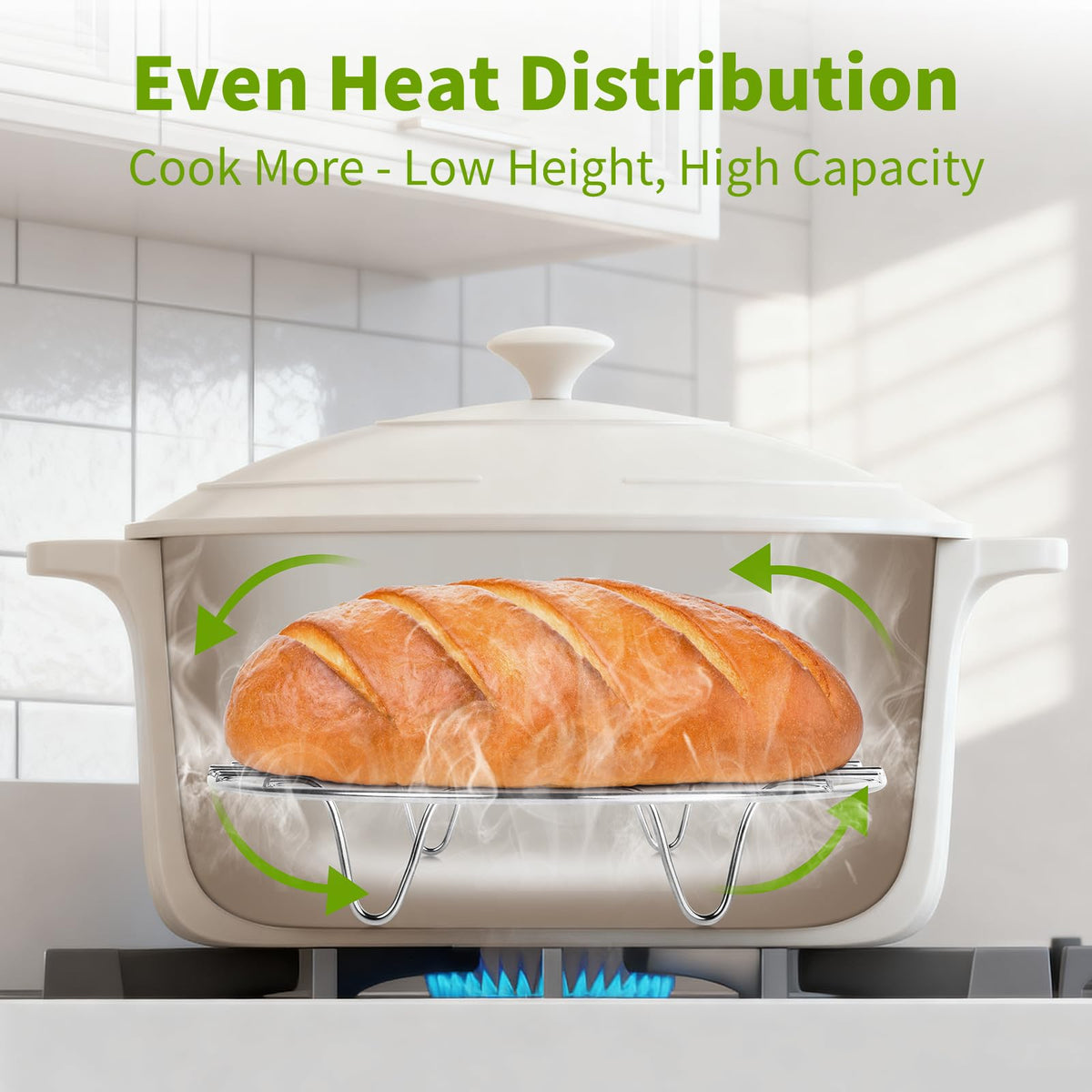 Hosimay steamer rack fits 6-8 quart pots for versatile cooking