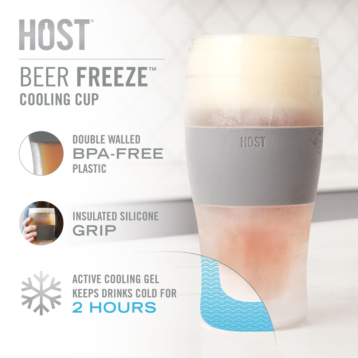 Host Freeze silicone base grip provides comfortable steady handling