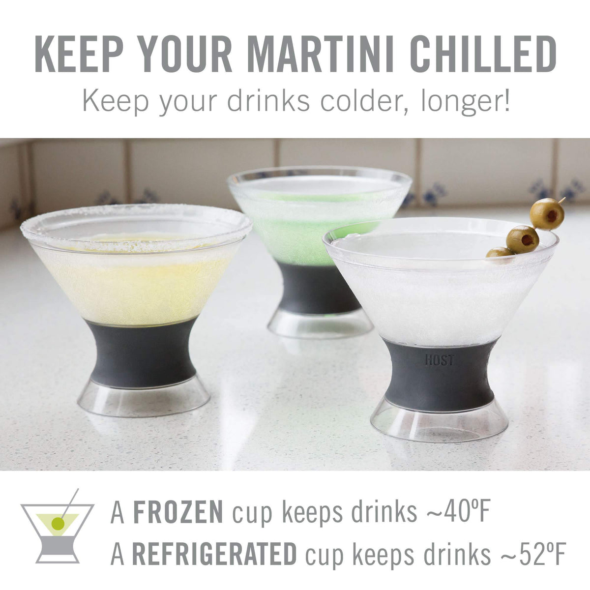 Host Freeze double-wall glasses preserve chill and minimize dilution during outdoor gatherings.