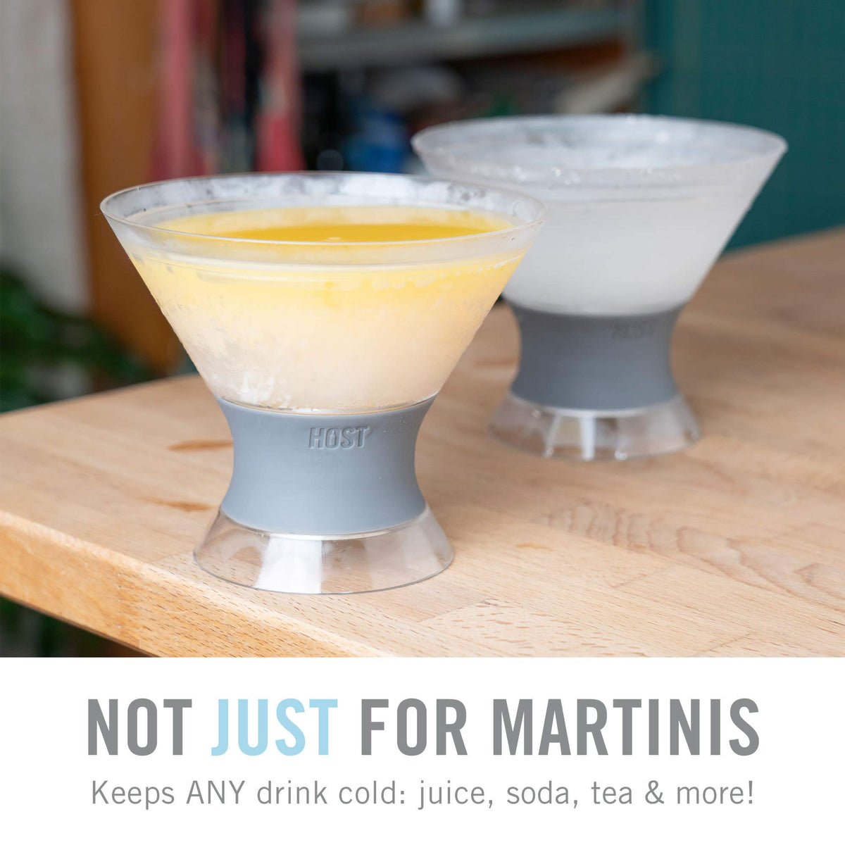 Host Freeze inbuilt-freeze-gel keeps beverages cooler without added ice.