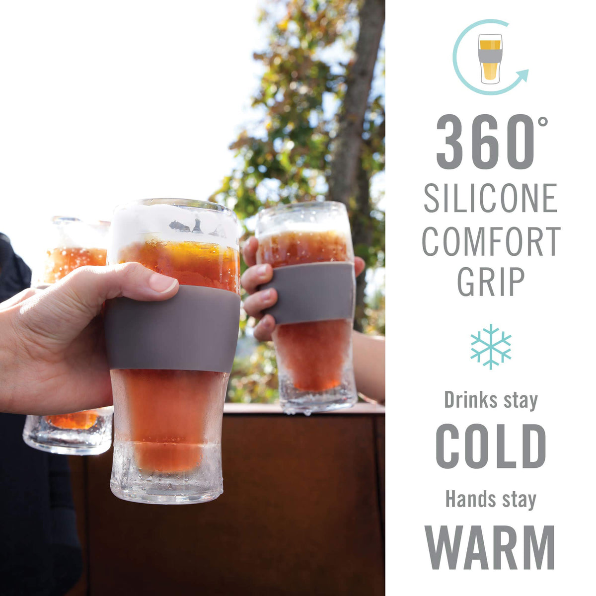 Host Freeze pint gel-core construction maintains stable beverage temperature.