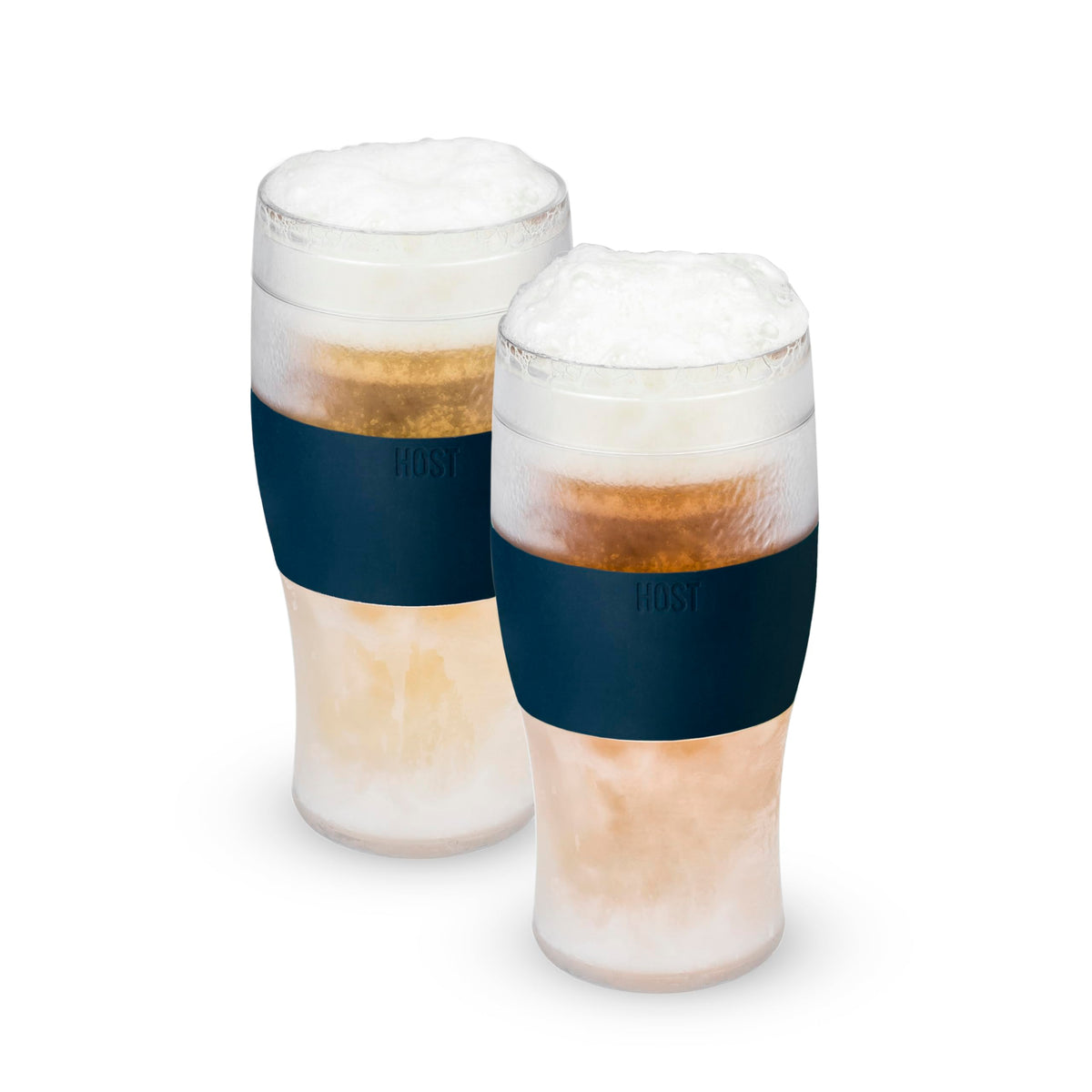 Host Freeze pint glass front view shows chill retention for a cold beer.