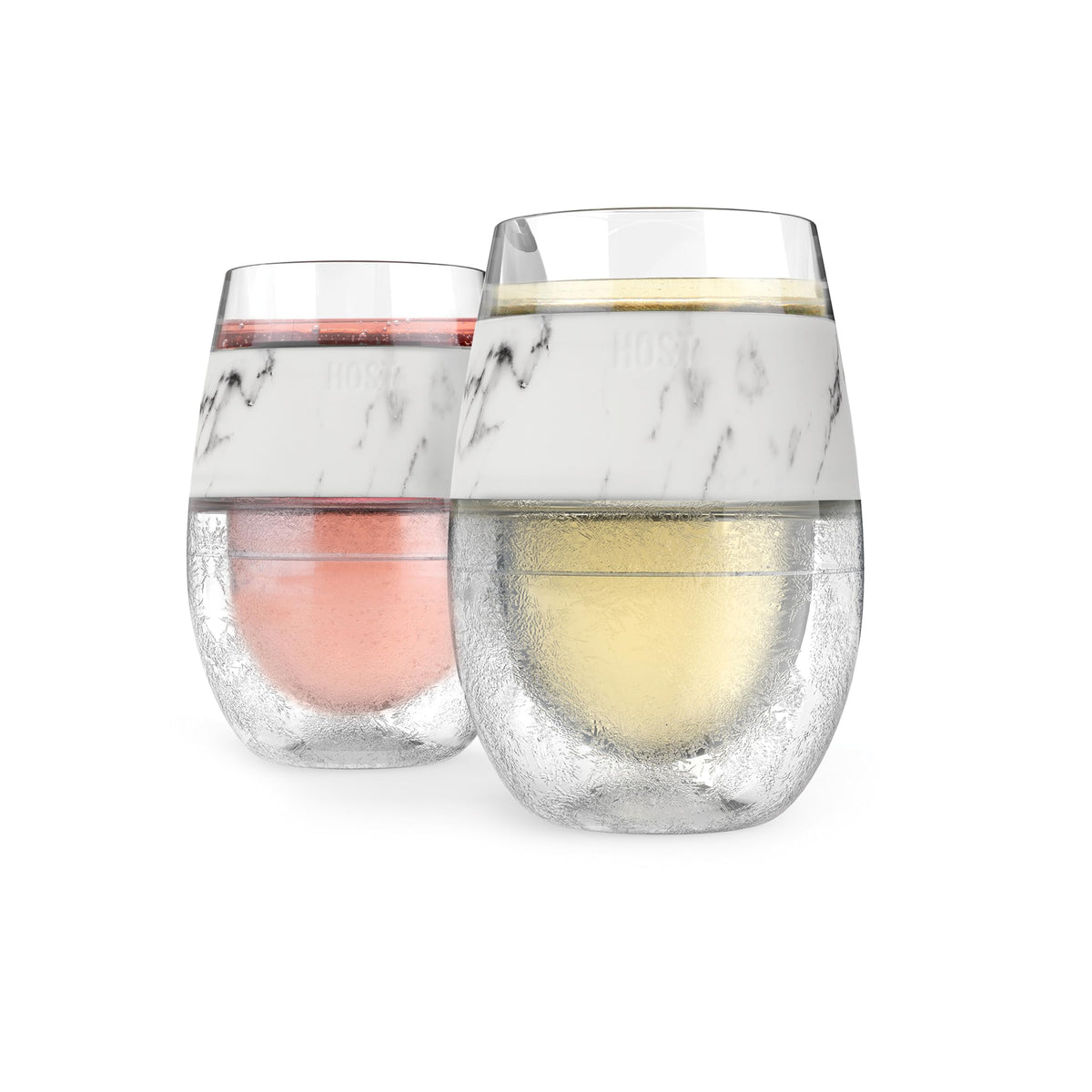 Host Wine Freeze cup marble 8.5 oz set keeps wine at ideal temperature.