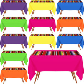Hosuly Mexican Fiesta tablecloth with striped design for festive dining and party decor