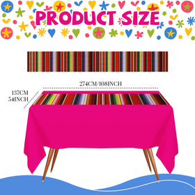 Hosuly striped Mexican fiesta tablecloth style adding color to tables