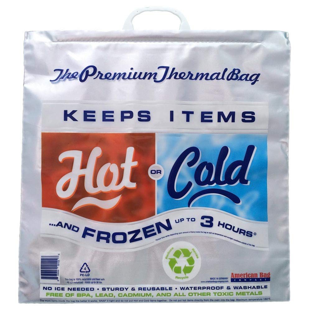 Hot Cold Bag PINSUKO insulated bag keeps groceries hot or cold for hours