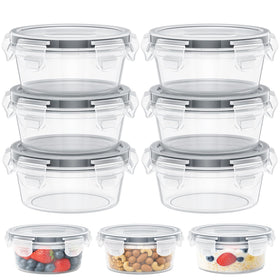Hotbird 6-pack snack containers with lids in 8 oz, ideal for meal prep