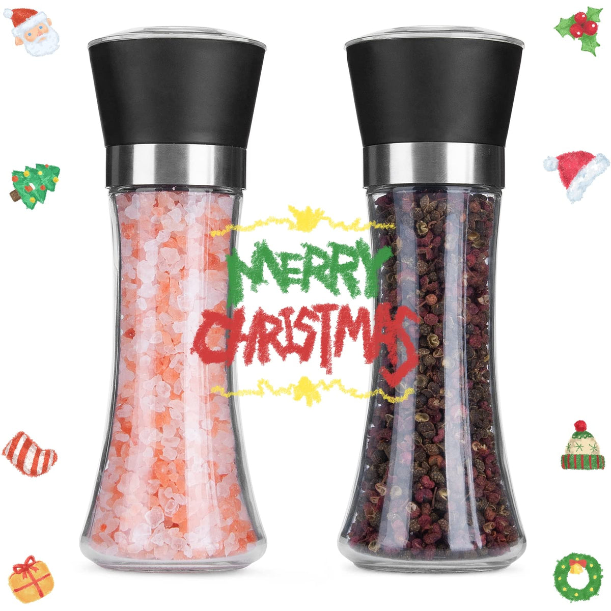 Hotder refillable grinders in action for easy, mess-free refills.