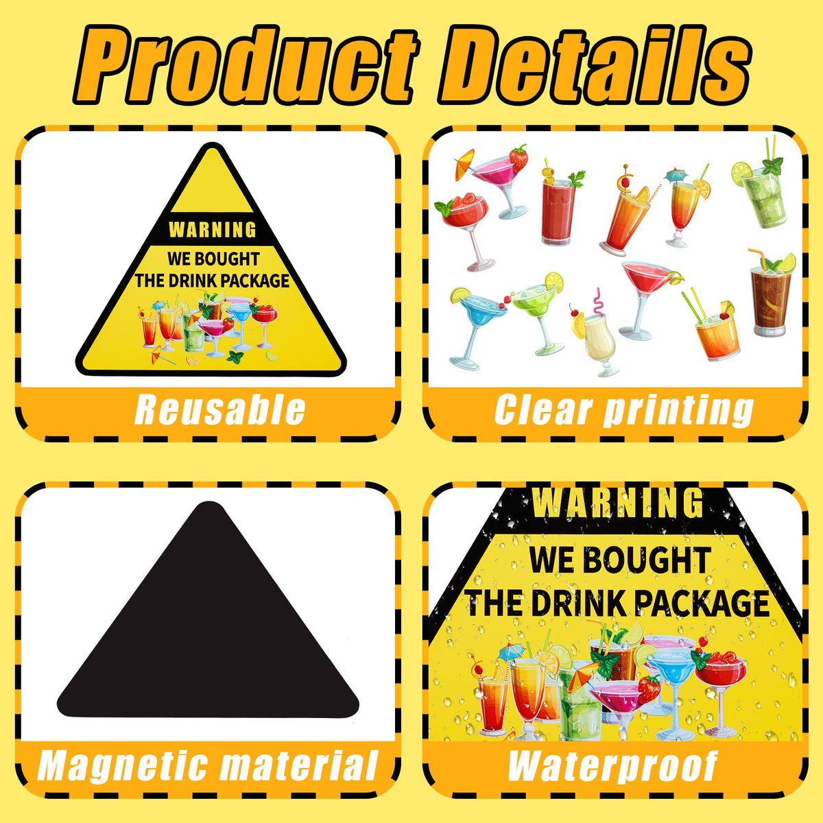 Hoteam triangle decor magnets provide clear signage and party vibe