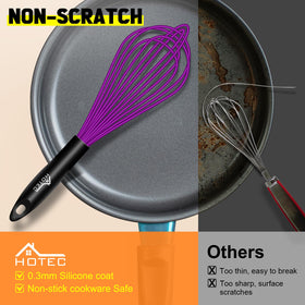 HOTEC 10.5-inch silicone whisk for versatile mid-size tasks and dressings.