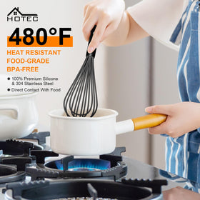 HOTEC 12-inch silicone whisk ideal for sauces and gravies