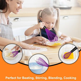 HOTEC 6.5-inch silicone whisk for small bowls and quick whisking.