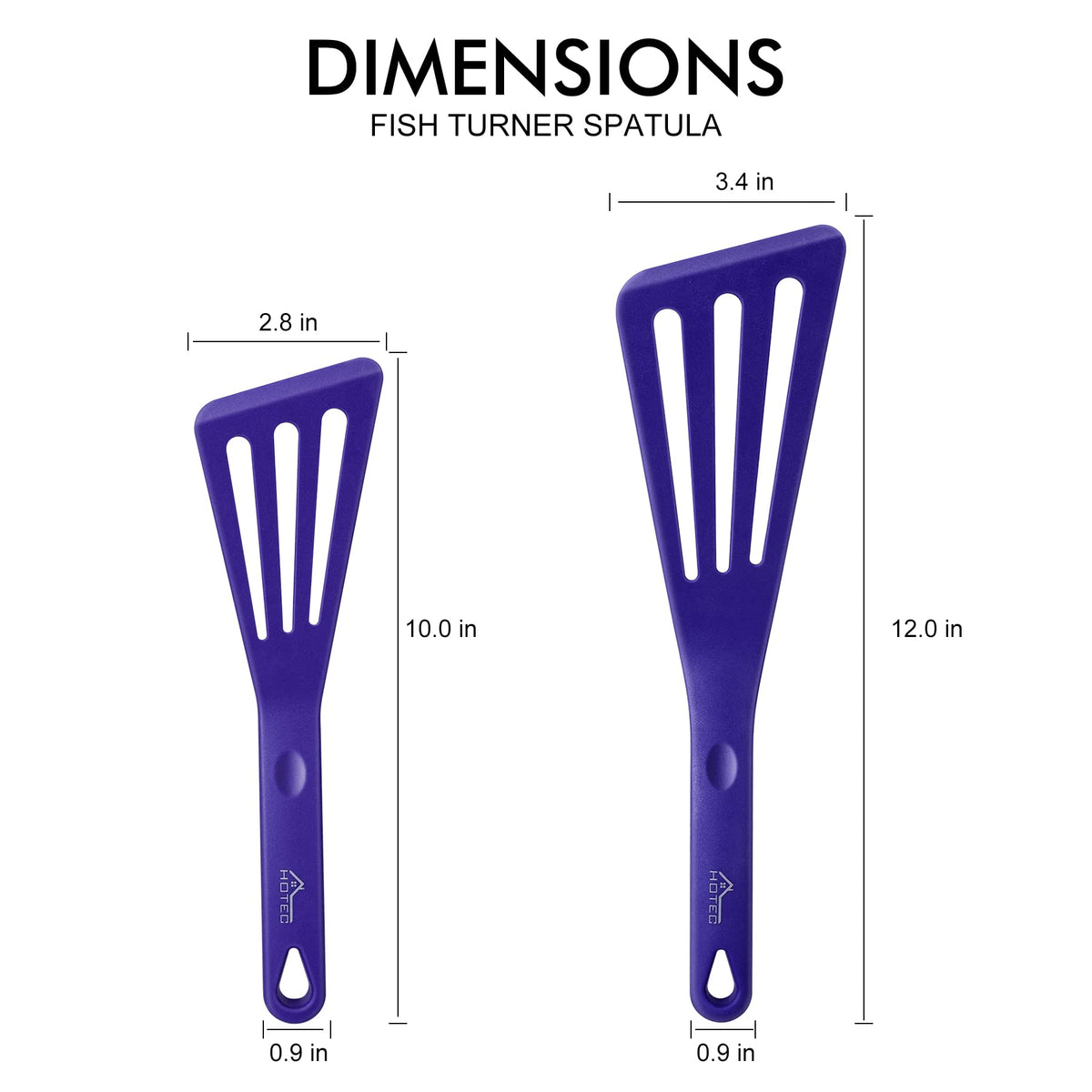 HOTEC 600F silicone slotted fish turner 10-inch for precise flipping on nonstick cookware.